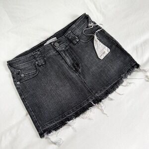Y2K refuge‎ black denim mini skirt size 3